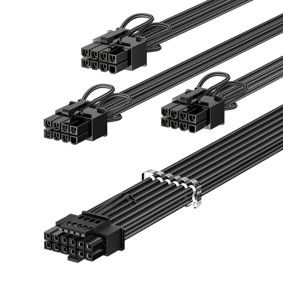 Fasgear FG-16PM02 12VHPWR GPU power cable 70cm 600W 3x8pin to 16pin black — product photo