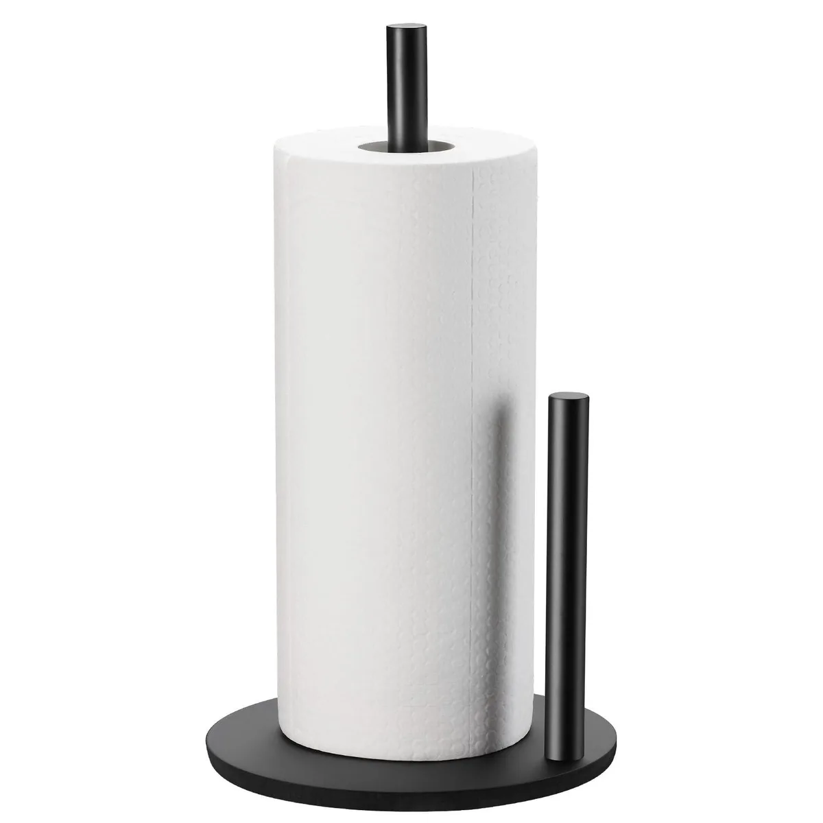 Paper Towel Holder Black Stainless Steel Countertop Roll Dispenser — product photo
