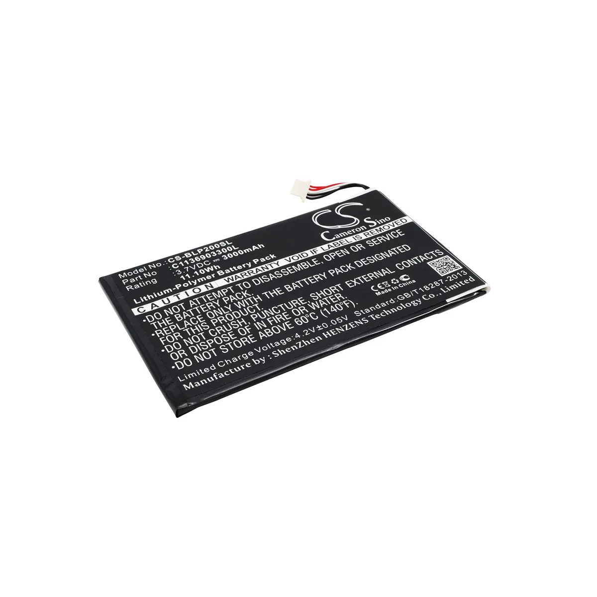Cameron &amp; Co Cameron &amp; Co DS-CS-BLP200SL Battery 3.7V 3000mAh 11.10Wh — product photo