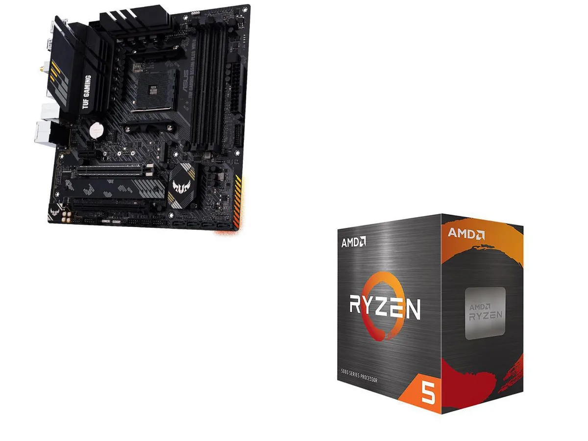 ASUS ASUS TUF GAMING B550M-PLUS WIFI II AMD motherboard with Ryzen 5 5500 — product photo