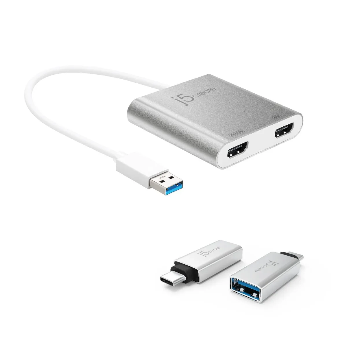 LORDWORLD LORDWORLD USB Type A to Dual HDMI Adapter + USB C to USB Type-A Adapter — product photo