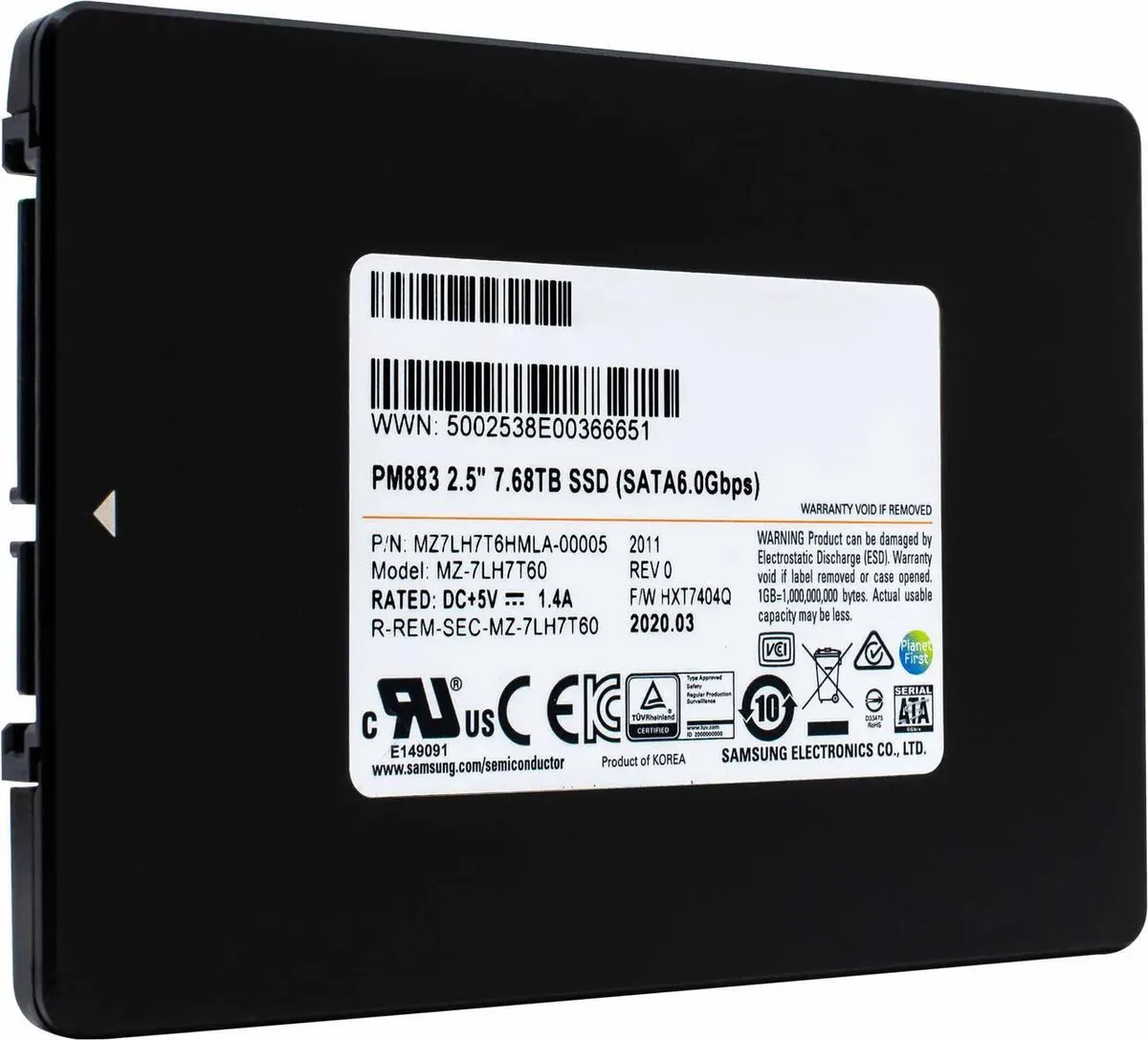 SAMSUNG SAMSUNG MZ-7LH7T60 7.68TB SATA 2.5" Internal SSD — product photo