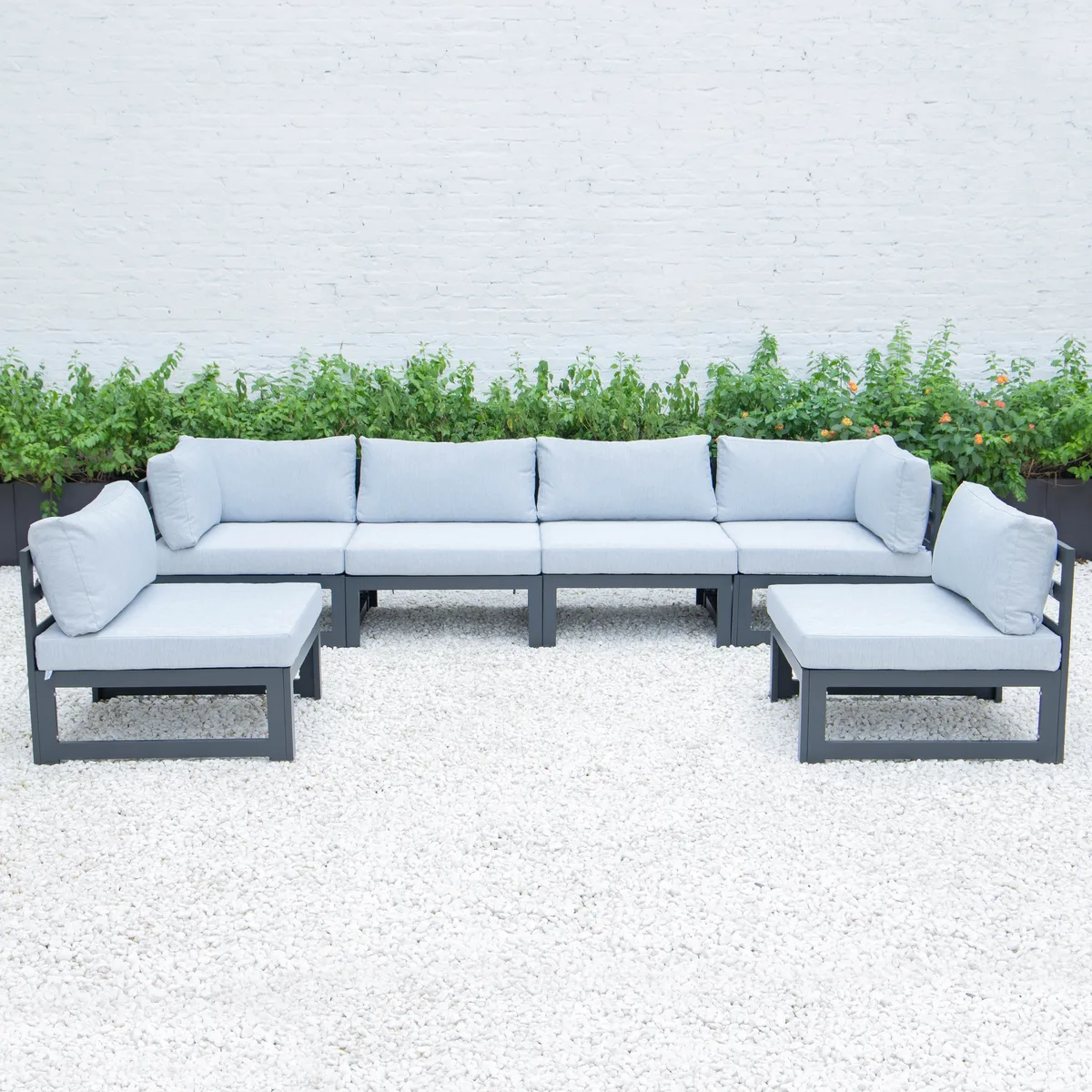 LeisureMod LeisureMod Chelsea 6-Piece Sectional Set Light Gray — product photo