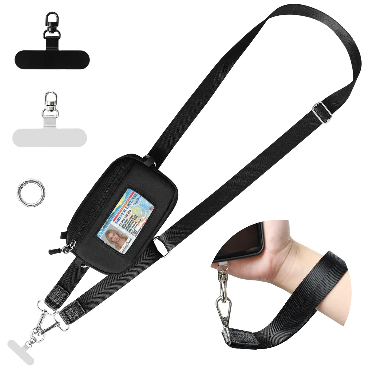  Viator Gear Clip and Go Phone Strap, Black, Small, RFID Blocking, Detachable Strap, Adjustable 43-62 — product photo