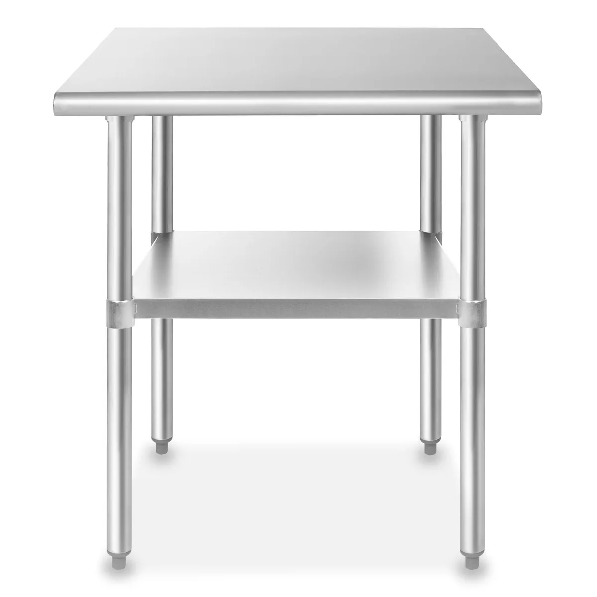 Stainless steel commercial prep table 36 by 24 inches with galvanized under-shelf and adjustable feet