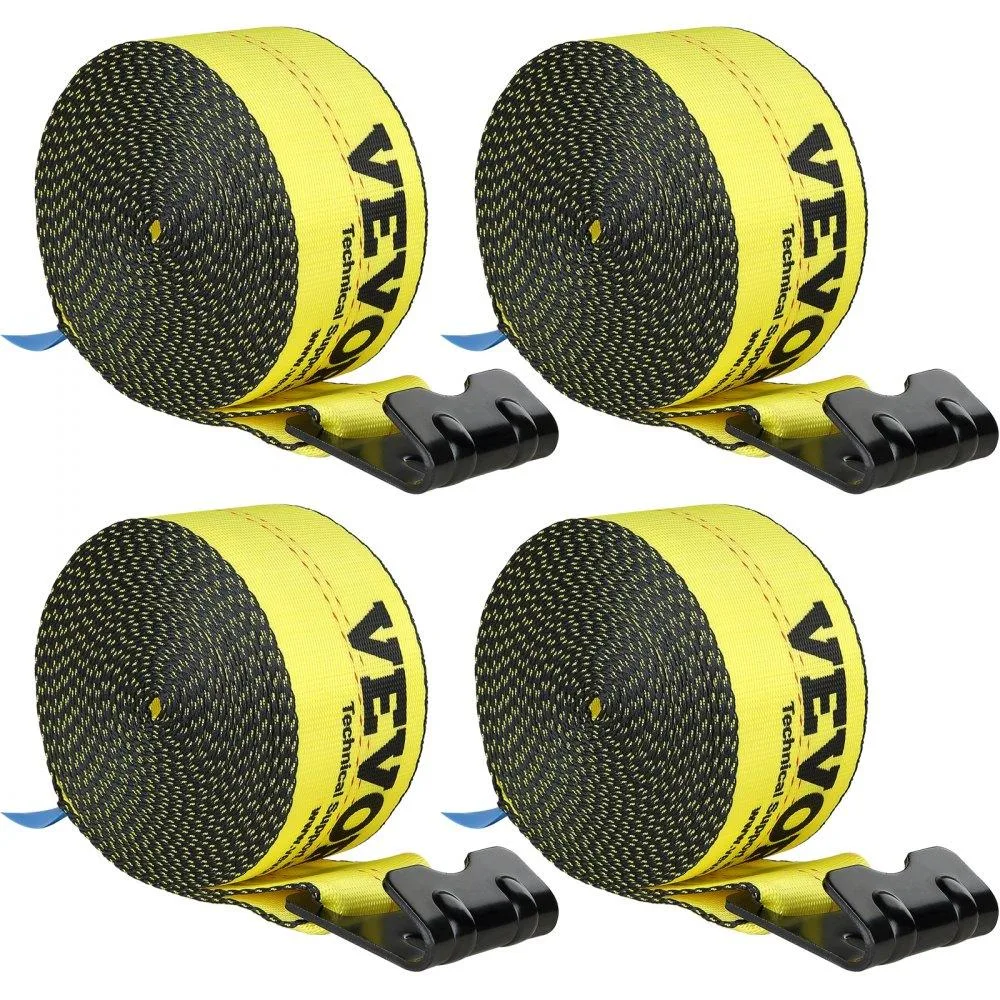 VEVOR VEVOR Winch Straps 4" x 30' 6000 lbs WLL 18000 lbs Break Yellow 4 Pack — product photo