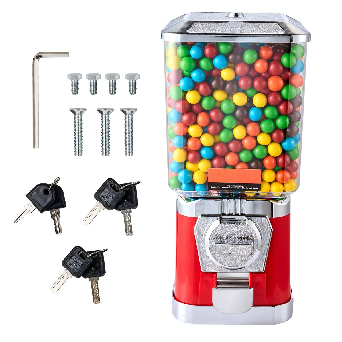 VEVOR VEVOR Gumball Machine Red 17"H 6.8 L 25¢ — product photo