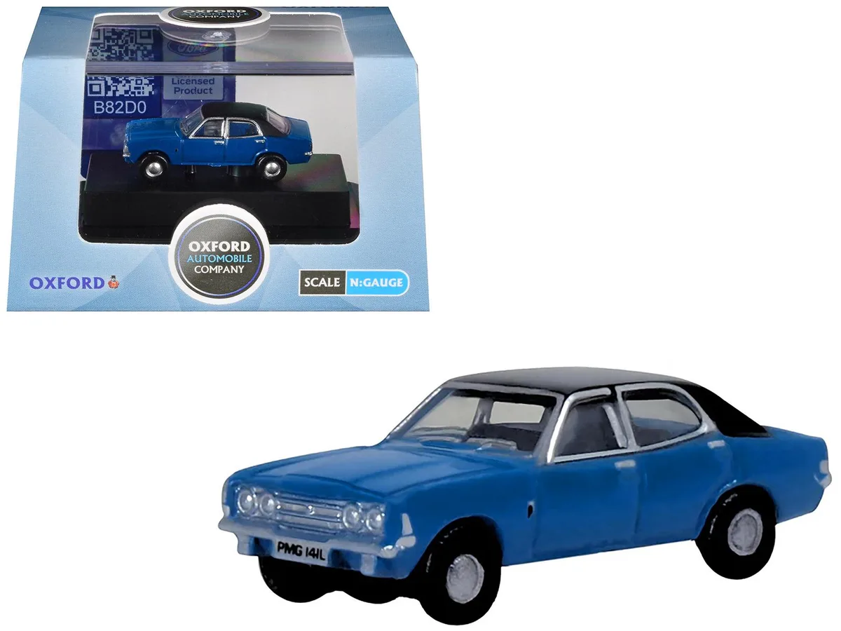 Oxford Diecast Oxford Diecast Ford Cortina MKIII RHD Electric Monza Blue Black Top 1/148 hobby collectible — product photo