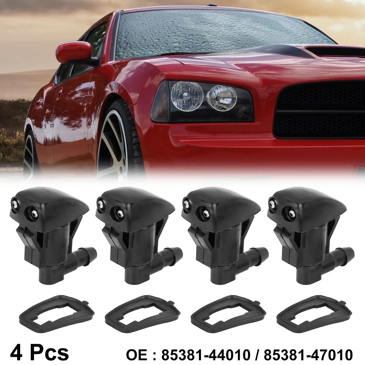 Unique-Bargains Unique-Bargains Windshield Washer Nozzle Kit 4pcs Toyota Camry Tacoma Sienna Solara Prius Matrix 85381-44010 — product photo