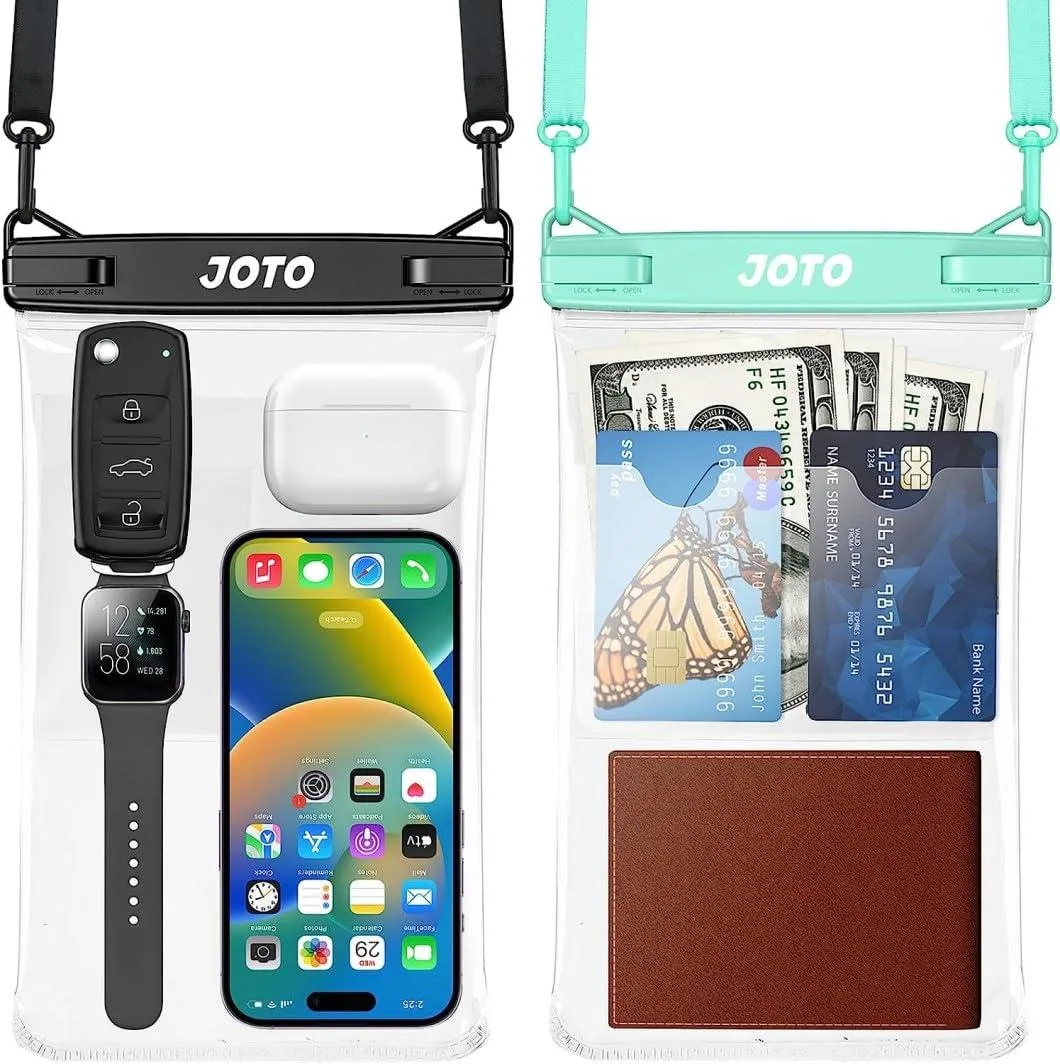 JOTO JT-08363804 2-Pack Waterproof Phone Pouch IPX8 Black Green — product photo