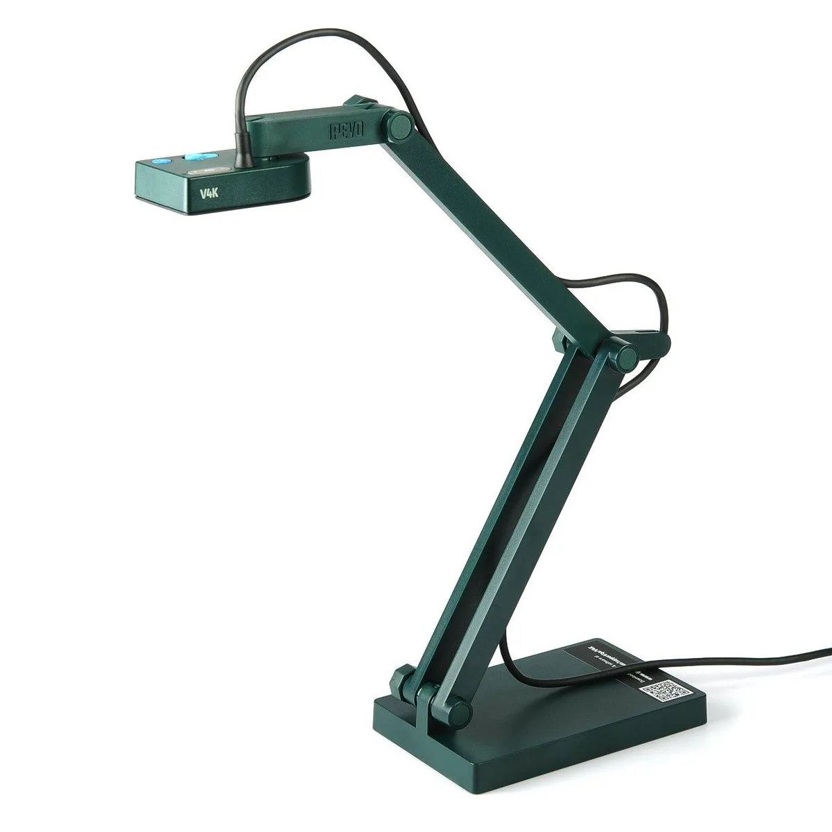 Green USB document camera with multi-jointed stand and flip-up camera head