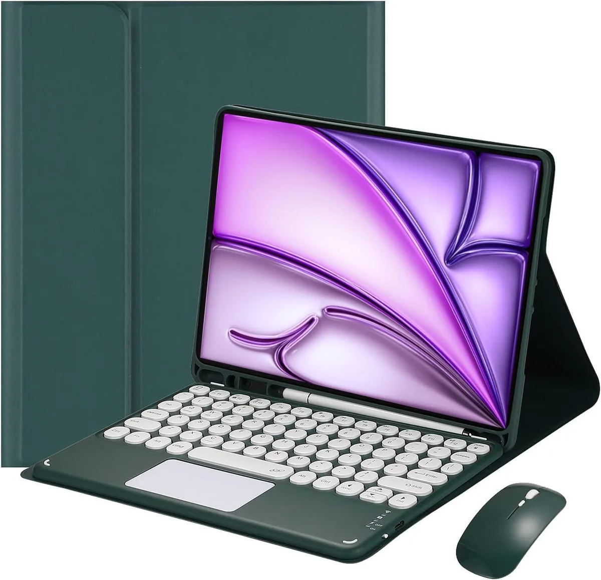 Timoom Timoom Magnetic Keyboard Case with Mouse for iPad Air 13" & Pro 12.9", Dark Green — product photo