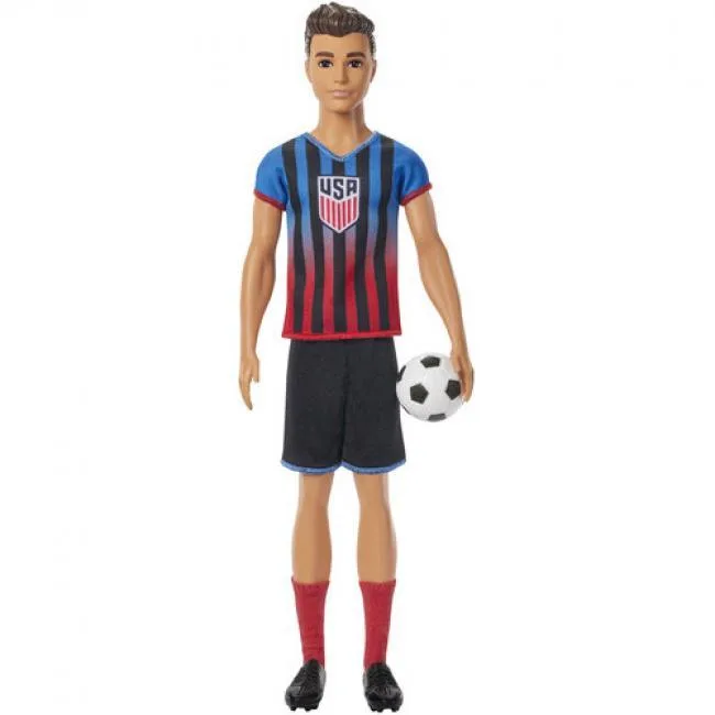 Barbie Barbie JMX50 Ken doll 11.5 inch USSF soccer uniform with ball — product photo