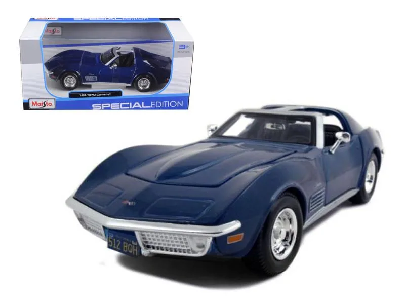 Maisto Maisto 1970 Chevrolet Corvette Blue 1/24 Diecast Car hobby collectible — product photo