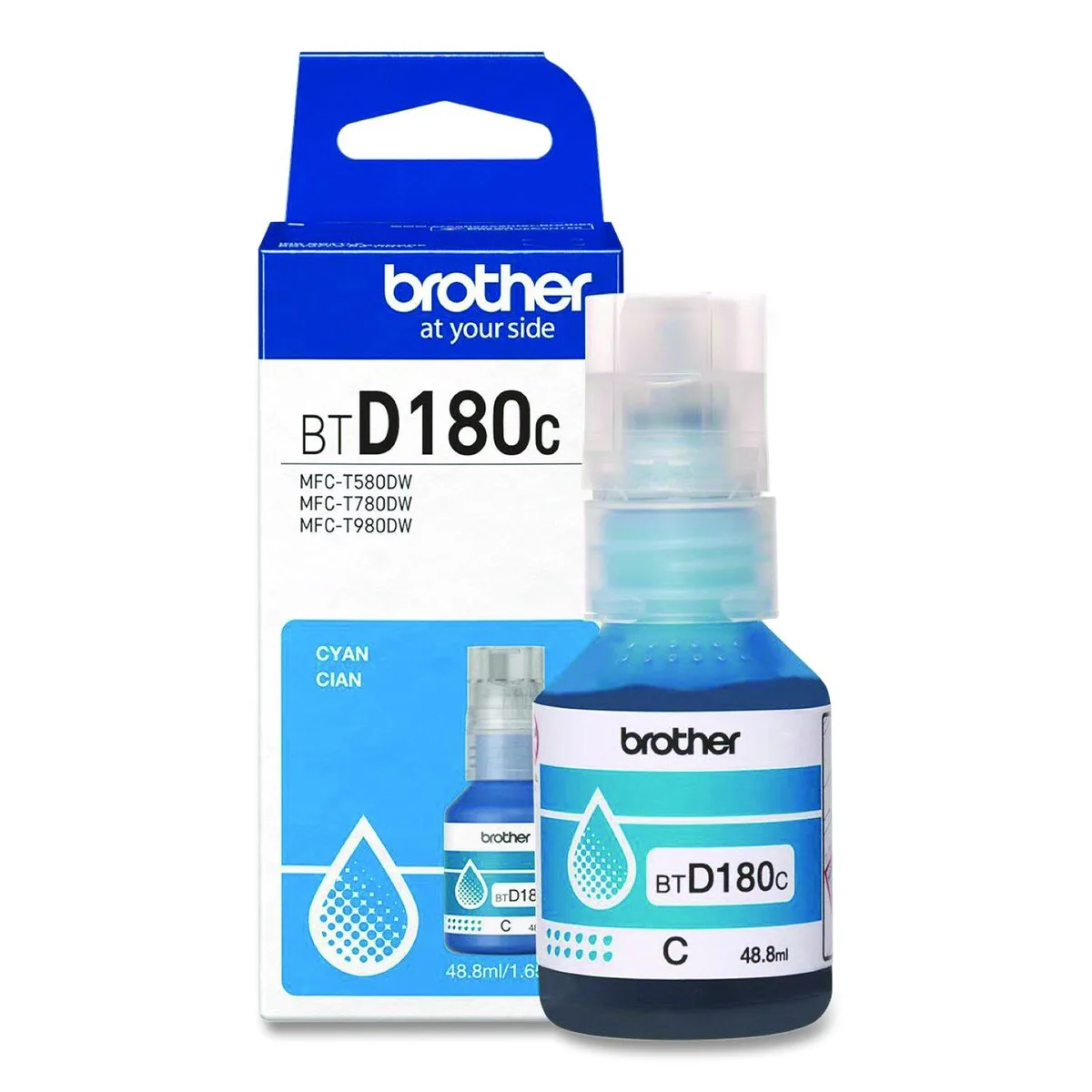 Brother Brother BTD180C High Yield Cyan Ink Bottle for 580, 780, 980 Printers — product photo