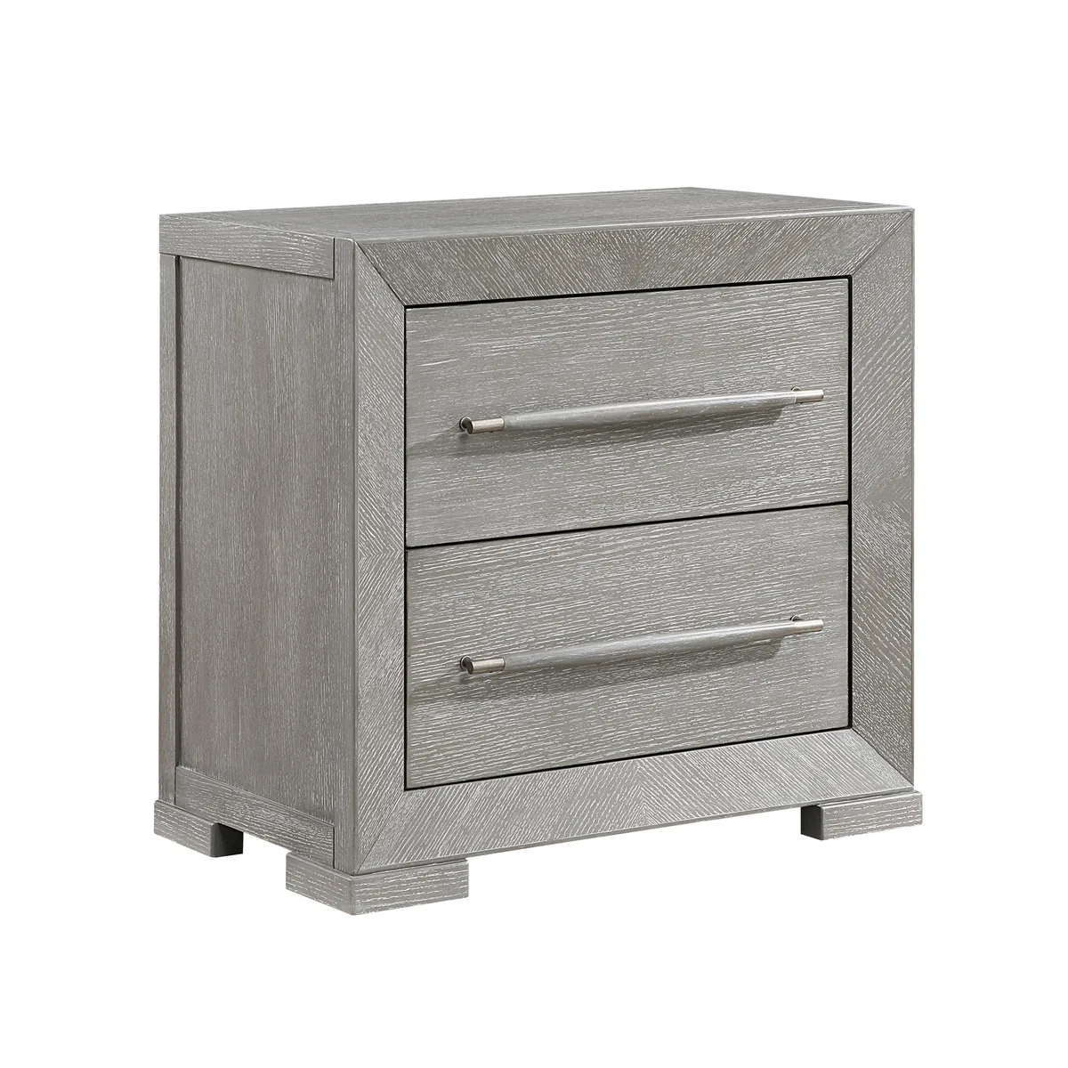 tuphen tuphen Modern Gray Nightstand 2-Drawer Bedroom Set 28x17x26.5 — product photo