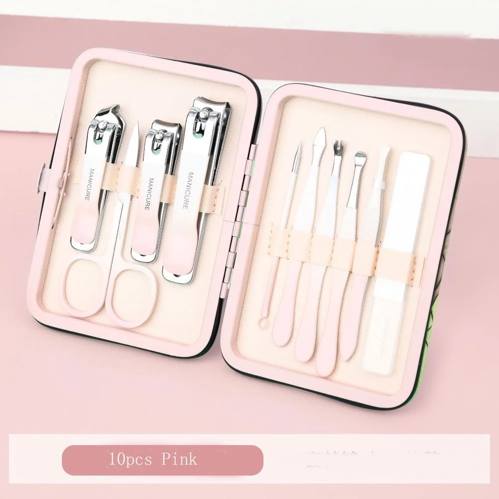 DAXINQI DAXINQI 10pcs Nail Manicure Pedicure Set Pink Panda PU Case — product photo