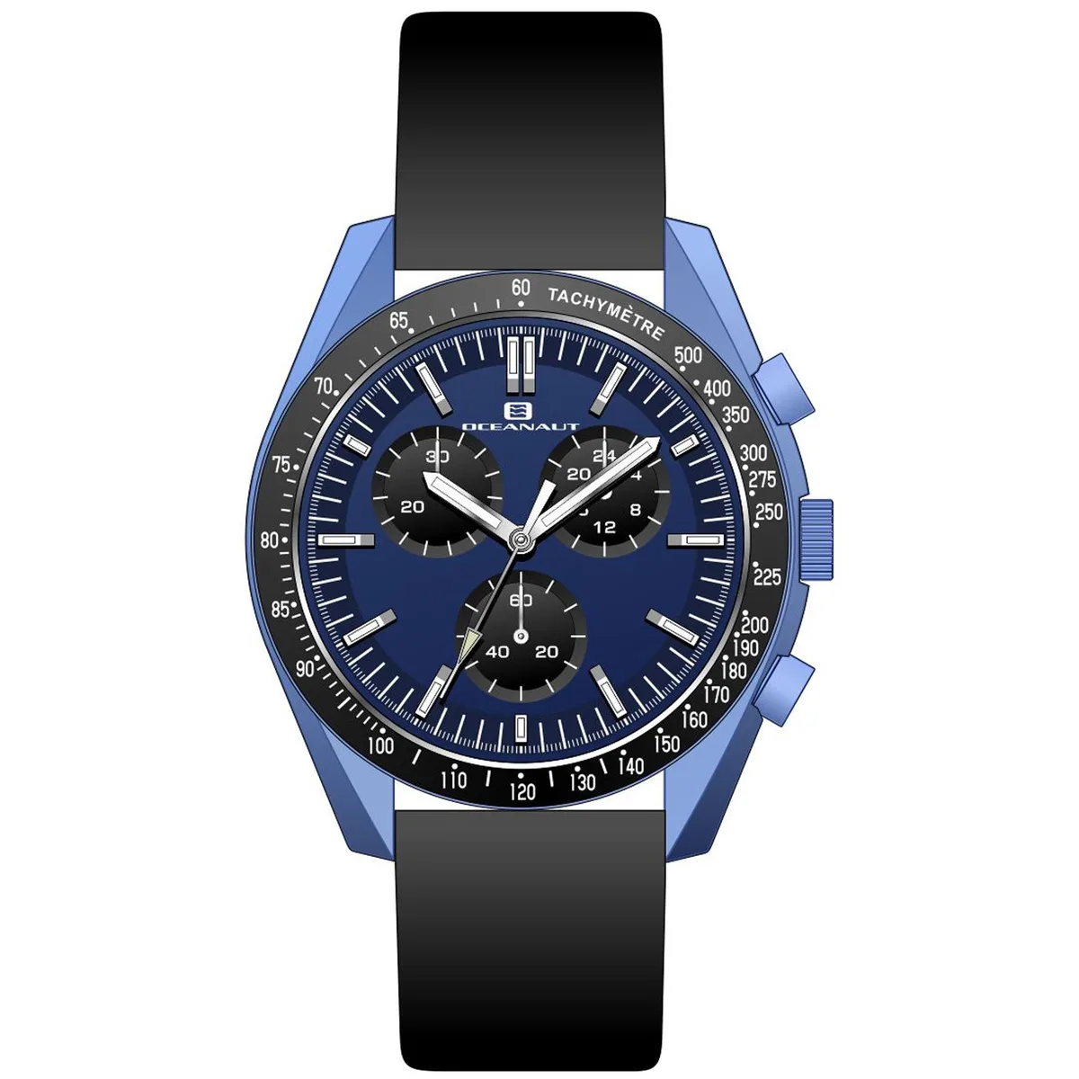 Blue dial Oceanaut OC7583 watch on leather strap
