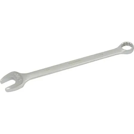 1-1/4 inch 12-point combination wrench, satin chrome finish, 15-degree offset box end
