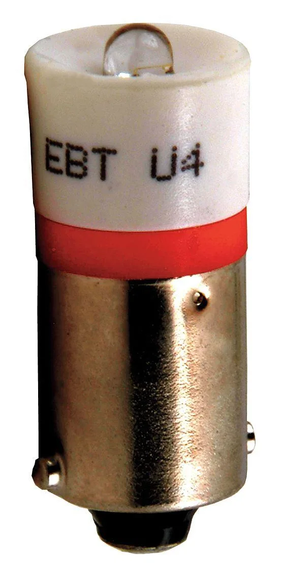 Red T3-1/4 miniature LED bulb with BA9s bayonet base