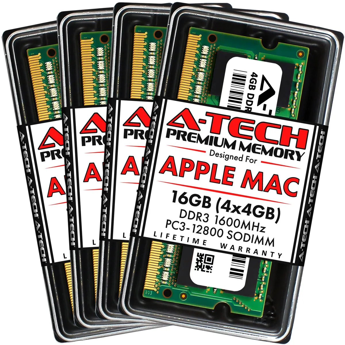 A-Tech A-Tech 16GB (4x4GB) DDR3 1600MHz SODIMM 204-Pin Memory Upgrade — product photo