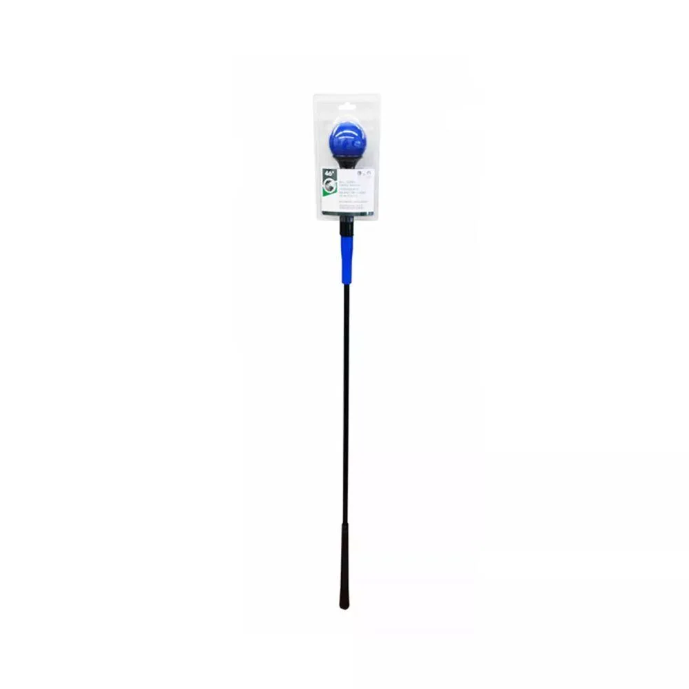 Flexible golf swing trainer with weighted head and bendable shaft