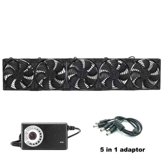 SXDOOL SXDOOL SXD12025 5IN1 5-Fan DC Cooling Kit 120mm mining hardware — product photo