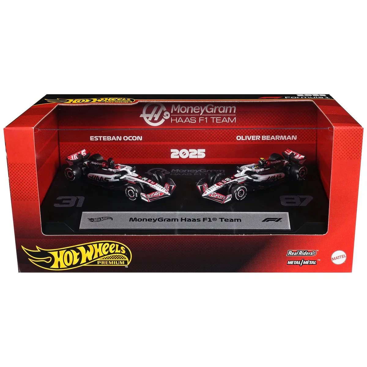 Hot Wheels Hot Wheels MoneyGram Haas F1 Team 2025 2-Piece Set #31 #87 hobby collectible — product photo