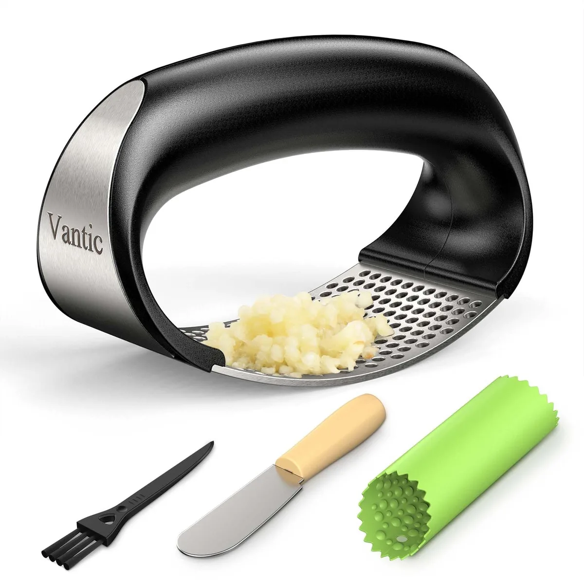 Vantic Garlic Press Rocker Green 4.5"L x 2"W 0.24 lbs — product photo