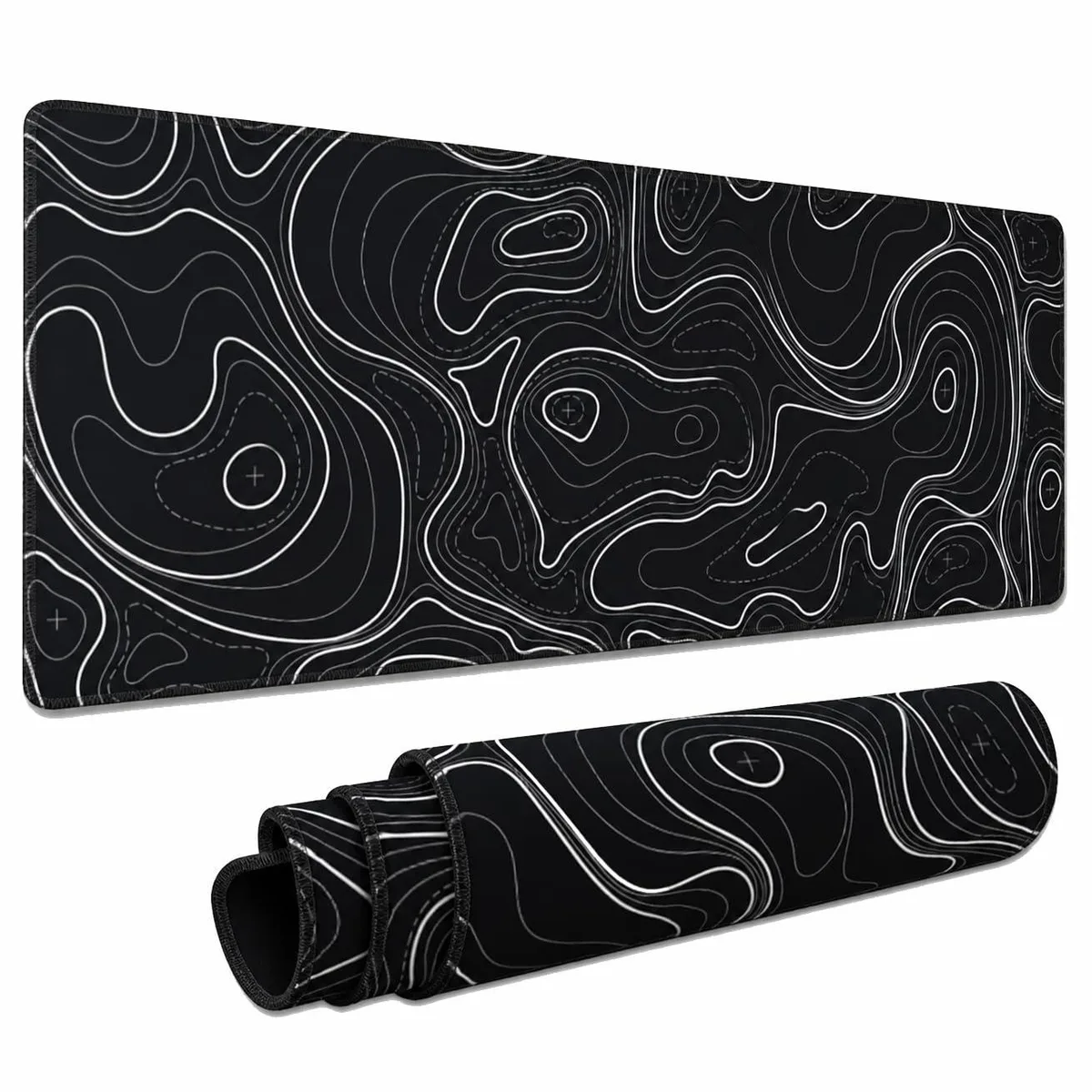  Keychron mouse pad Black Topographic 31.5 x 11.8 inch 2mm — product photo