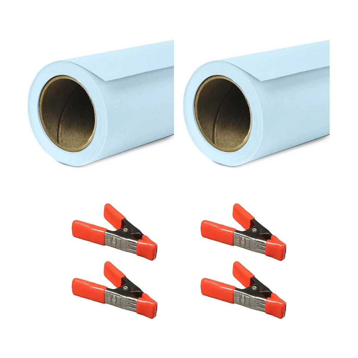 SAVAGE SAVAGE Widetone Seamless Background Paper 53"x36' Blue Mist 2-Pack with 4 Clamps — product photo
