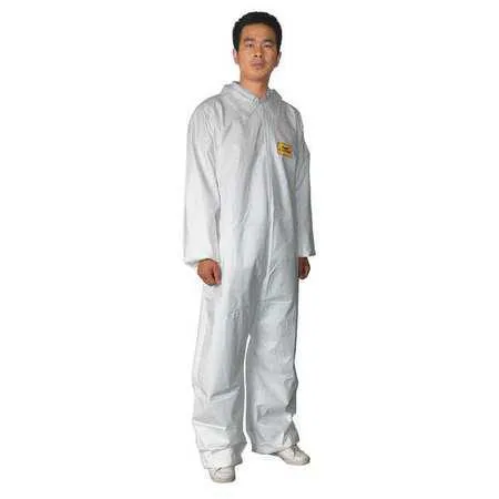 Condor Condor 30C530 Collared Disposable Coveralls 6 PK White Microporous Film personal protective equipment — product photo