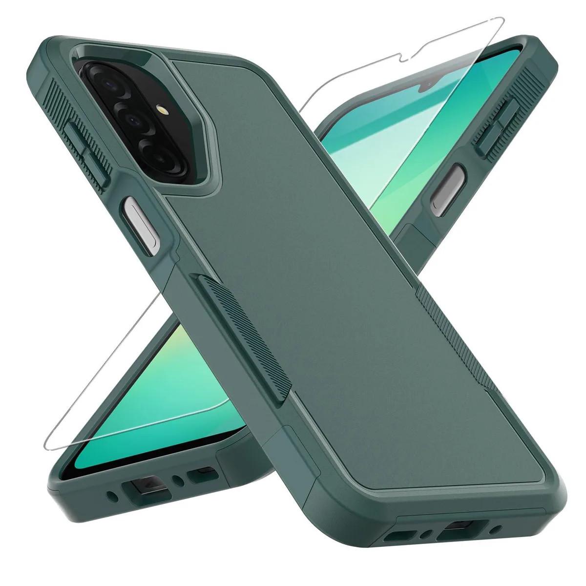 yuanming A17 5G Dual Layer Case with Screen Protector Dark Green — product photo