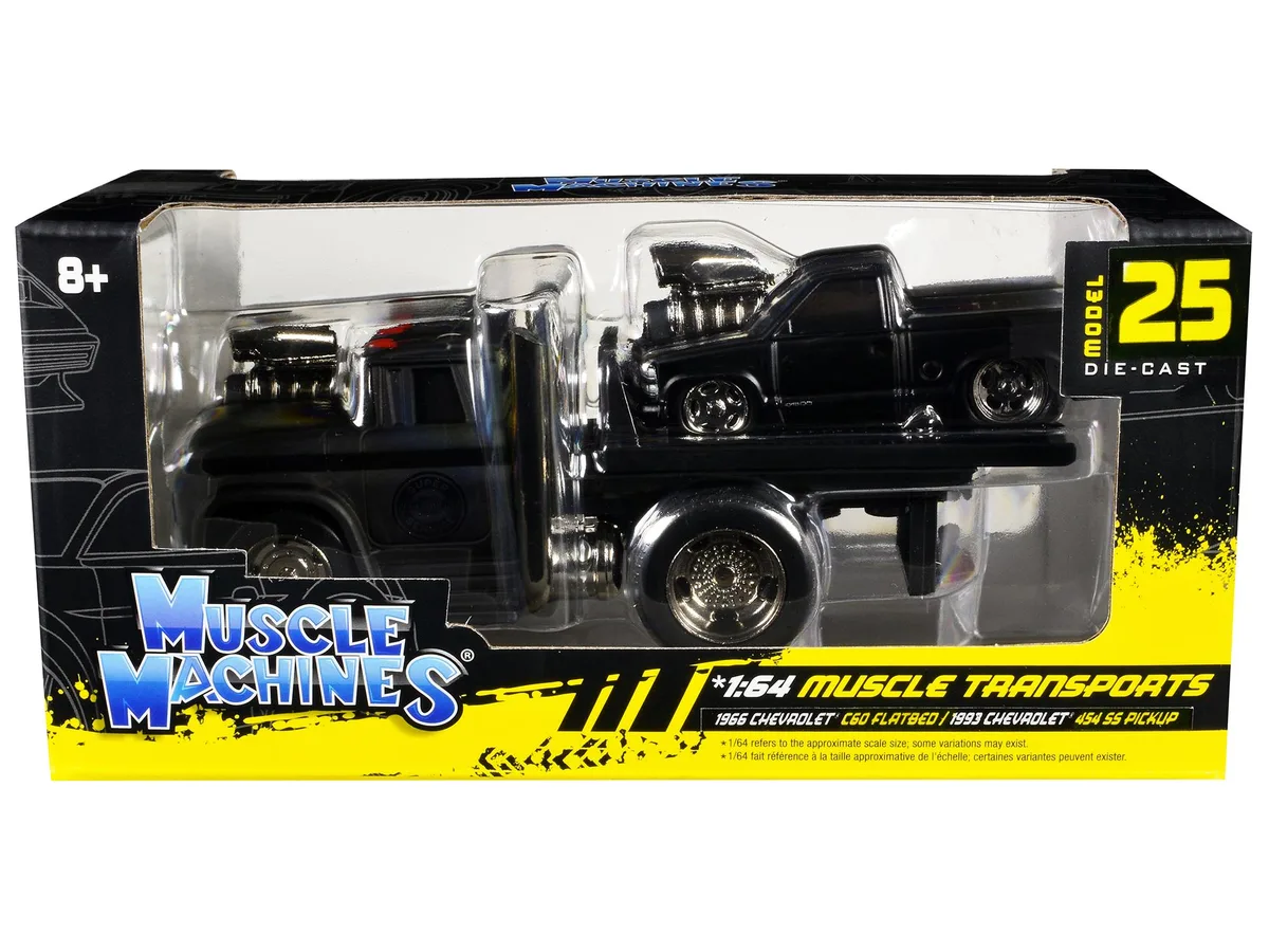Muscle Machines Muscle Machines 1966 Chevrolet C60 &amp; 1993 454 SS 1/64 Diecast Truck Pair — product photo