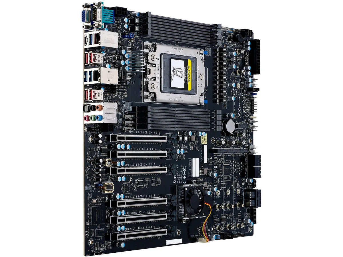 Supermicro Supermicro MBD-M12SWA-TF-O server motherboard, Threadripper PRO 5000WX/3000WX, sWRX8, WRX80, 8 DDR4 slots — ภาพสินค้า