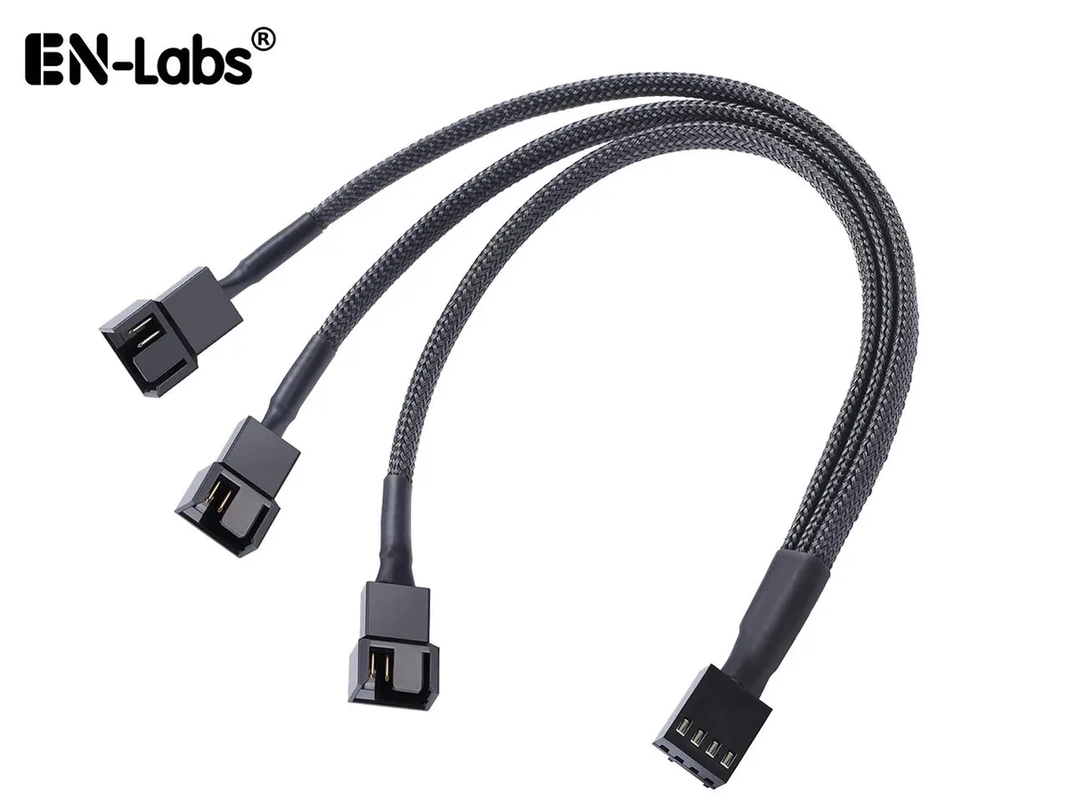 EN-Labs EN-Labs PWM1X3SPL10IN 10 inch PWM 4-pin 1-to-3 fan power splitter cord — product photo