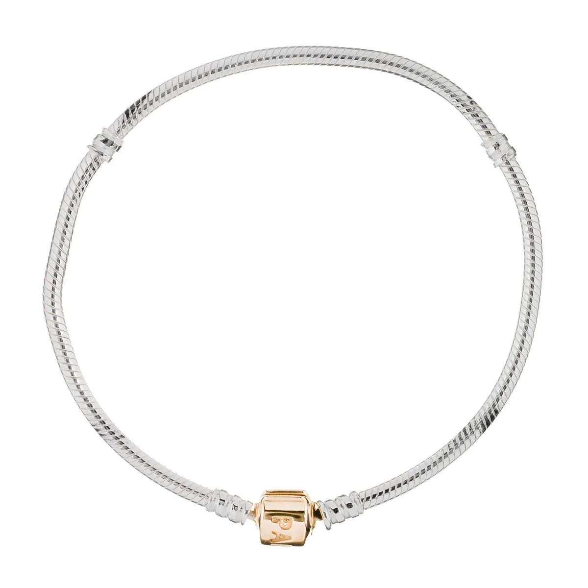 PANDORA PANDORA 590702HG-21 Sterling Silver Charm Bracelet 14ct Gold Clasp — product photo