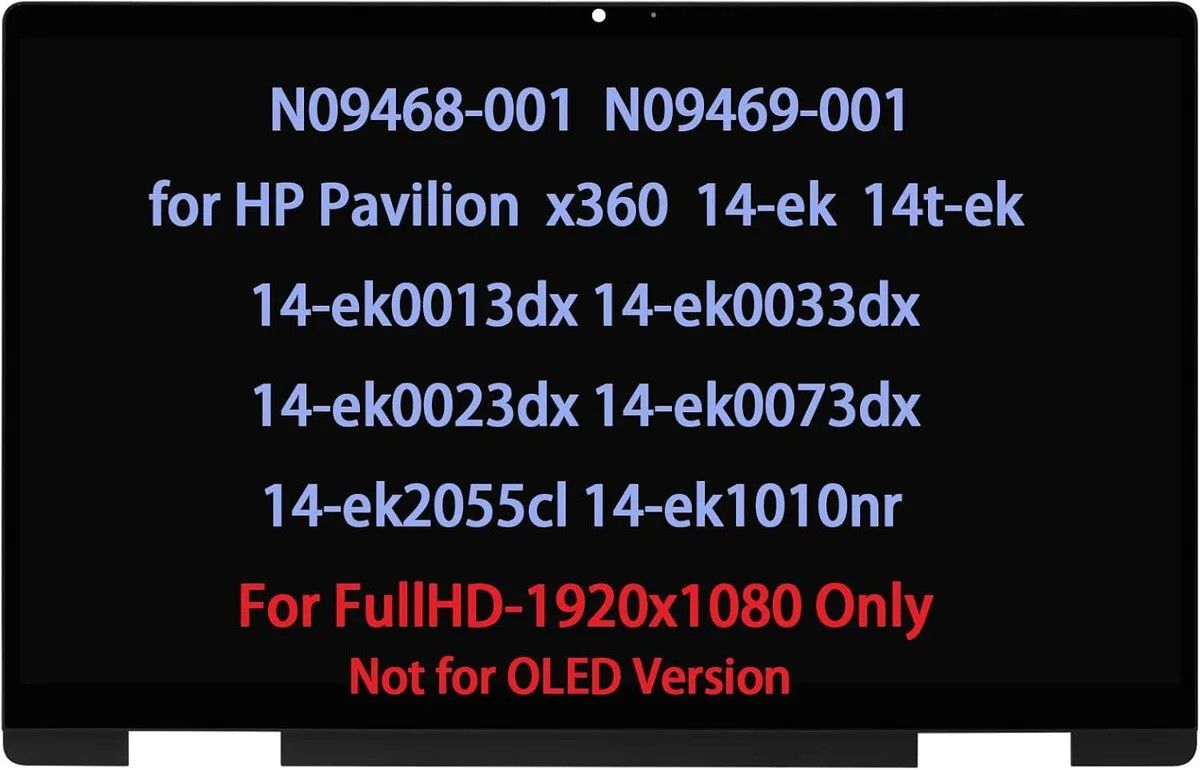 NUOLAISUN NUOLAISUN N09468-001 N09469-001 laptop screen replacement for HP Pavilion x360 14-ek FHD 1920 1080 — product photo