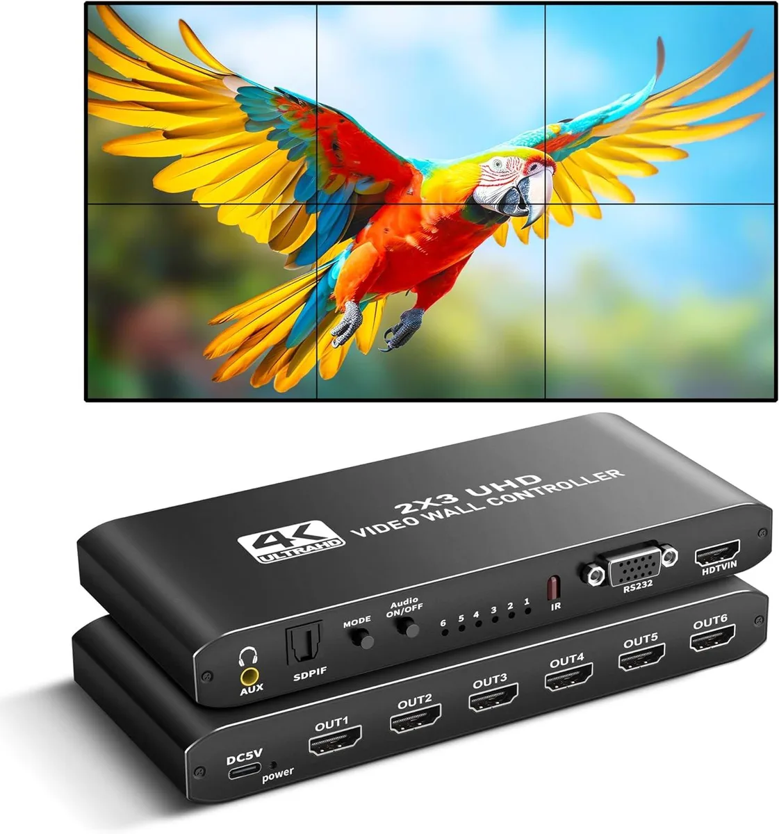 Jansicotek Jansicotek OZJP3 4K 2x3 Video Wall Controller 6 HDMI Out professional video device — product photo