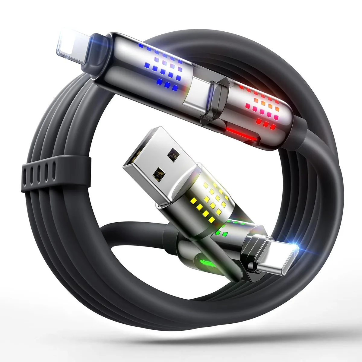 Miimall Miimall 240W 4-in-1 Charging Cable 6.6FT USB-C to Lightning MFi Certified — product photo