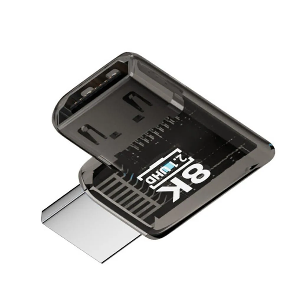 LORDWORLD LORDWORLD 90° HDMI Male to Female 2.1 Adapter Transparent LED 8K 60Hz — product photo