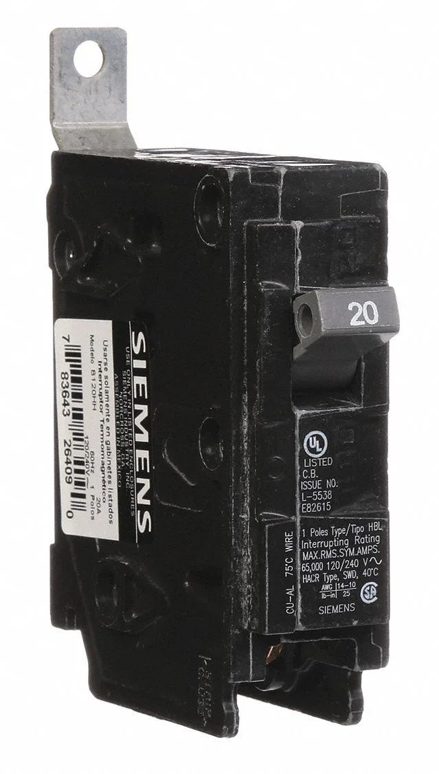 SIEMENS SIEMENS B120HH Miniature Circuit Breaker BL Series 20A 1 Pole 120/240V AC — product photo