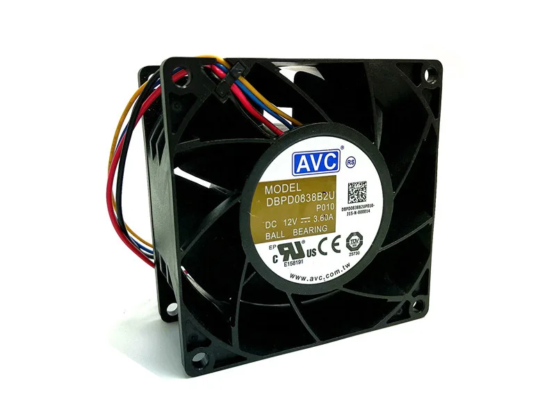 Zyvpee Zyvpee DBPD0838B2U 80x38mm 12V 3.6A 4-wire ball bearing case fan — product photo