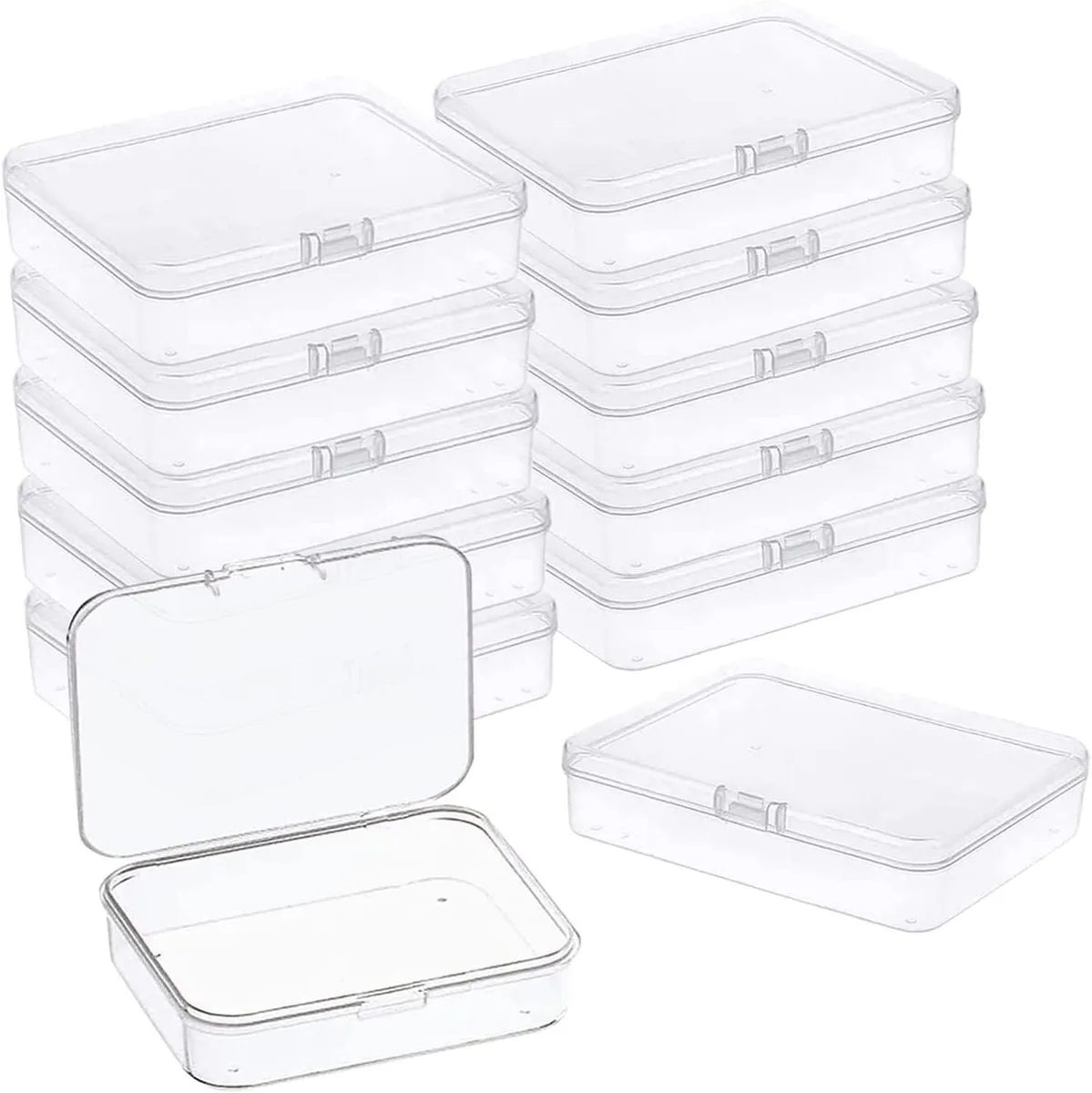OIC Mini Storage Boxes 12 Count 4.5x3.4x1.1 in Black Polypropylene — product photo