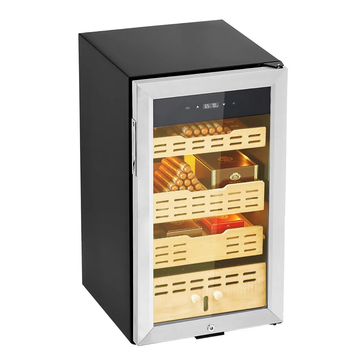 VEVOR VEVOR CM-80D 75L Electric Humidor 450 Count Compressor Cooling Spanish Cedar 4 Layers — product photo
