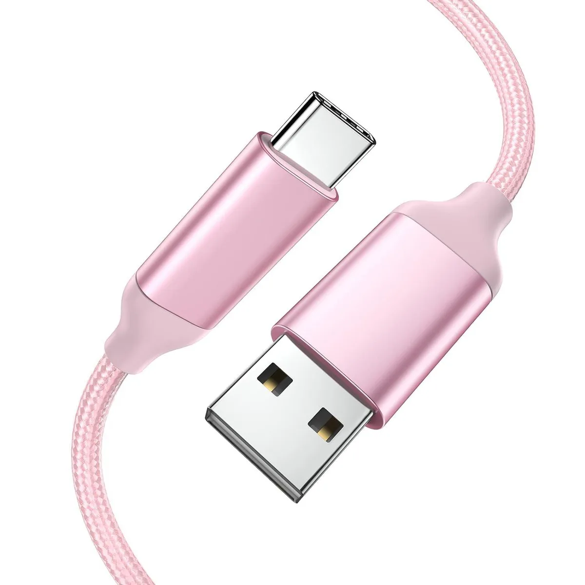  GE HJ-AW-lj-atc 8mi1p pink USB-A to USB-C cable 26 ft — product photo