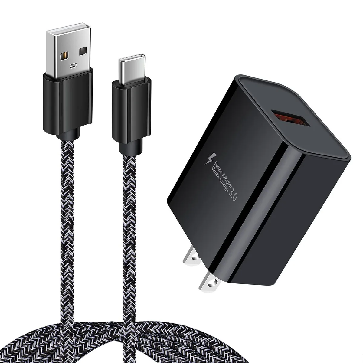 No Sew No Sew BP1908-QC USB charger QC 3.0 18W 3 ft cable black — product photo