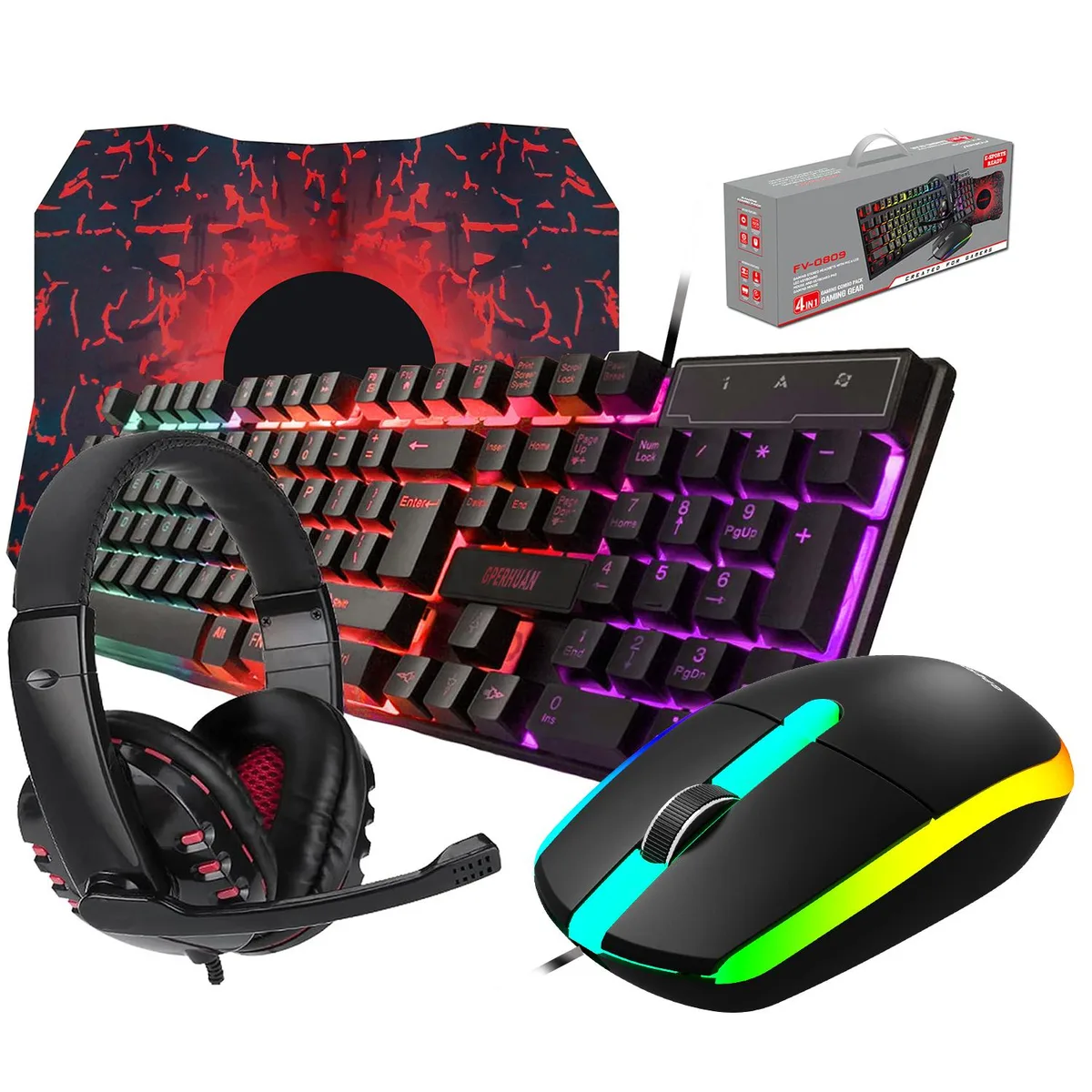 GPERHUAN GPERHUAN 4-in-1 Gaming Combo Black gaming keyboard — product photo