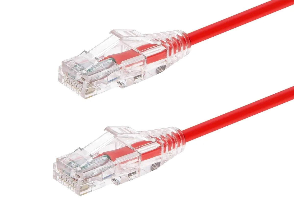 Monoprice Inc. Monoprice 114806 Cat6 Ethernet Cable 3 ft Red SlimRun 28AWG — product photo