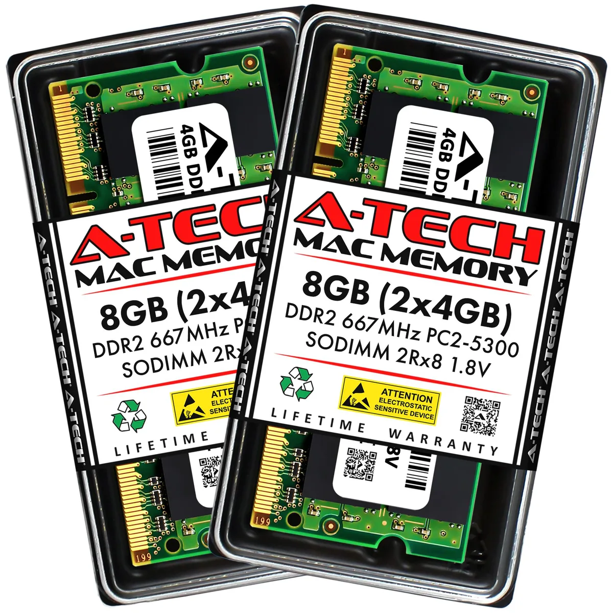 A-Tech A-Tech 8GB Kit (2x4GB) DDR2 667MHz PC2-5300 SODIMM 200-Pin Memory Upgrade for Apple MacBook (Early 2009) — product photo